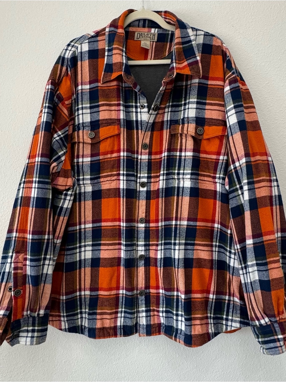 Duluth Trading Co Mens Fleece Lined Heavy Plaid Flannel Shirt Jacket 3XL
